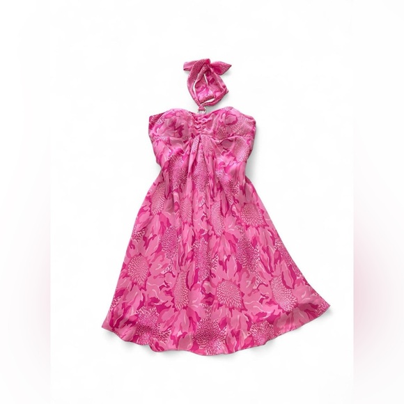 Lilly Pulitzer Dresses & Skirts - Lilly Pulitzer Hot Pink Floral Halter Dress